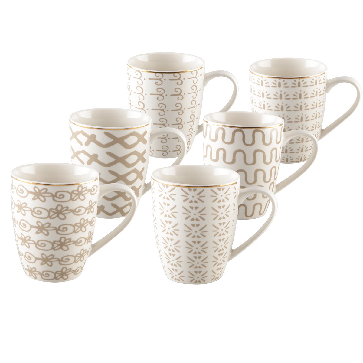 350ml geometric mugs - Lot of 6