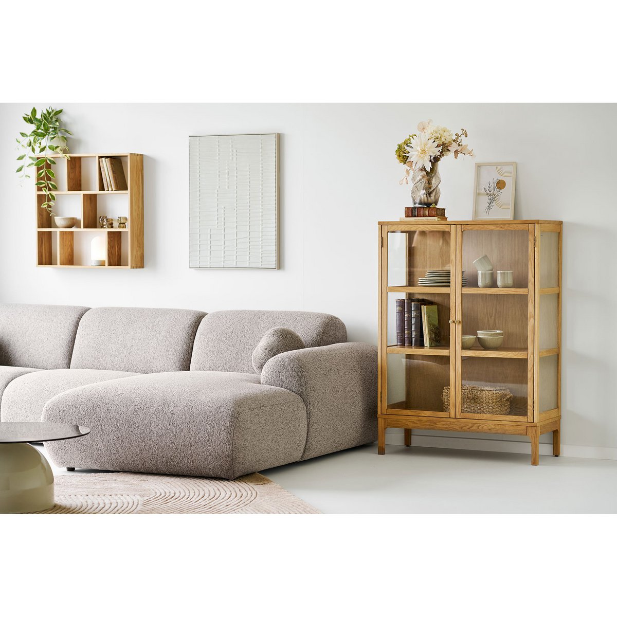 Ena Relief Wall decoration, beige, 60x80 cm