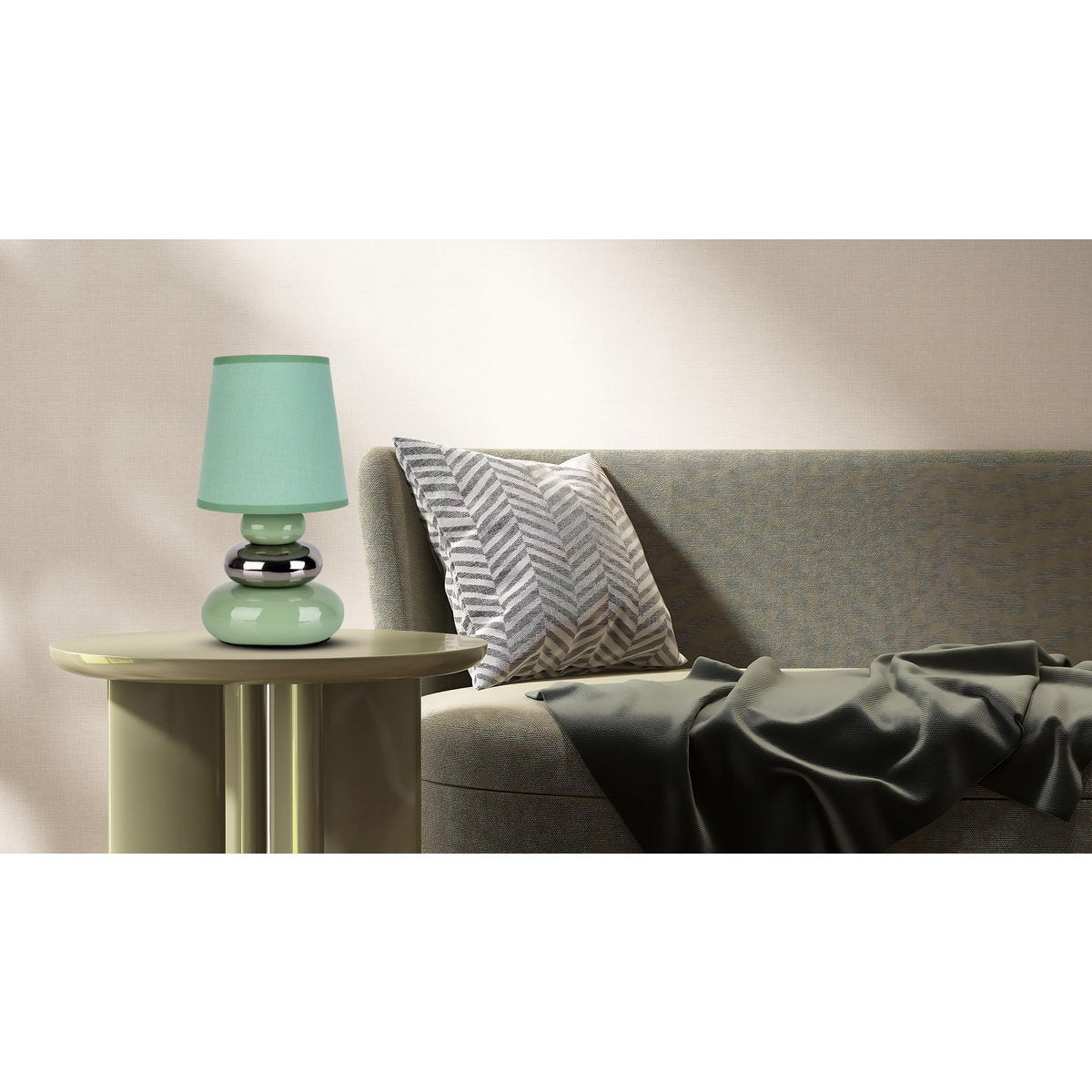 Keramik bordslampa "STONEY" mint - Klassisk - Bordslampa - - mint - E14 - ingen information