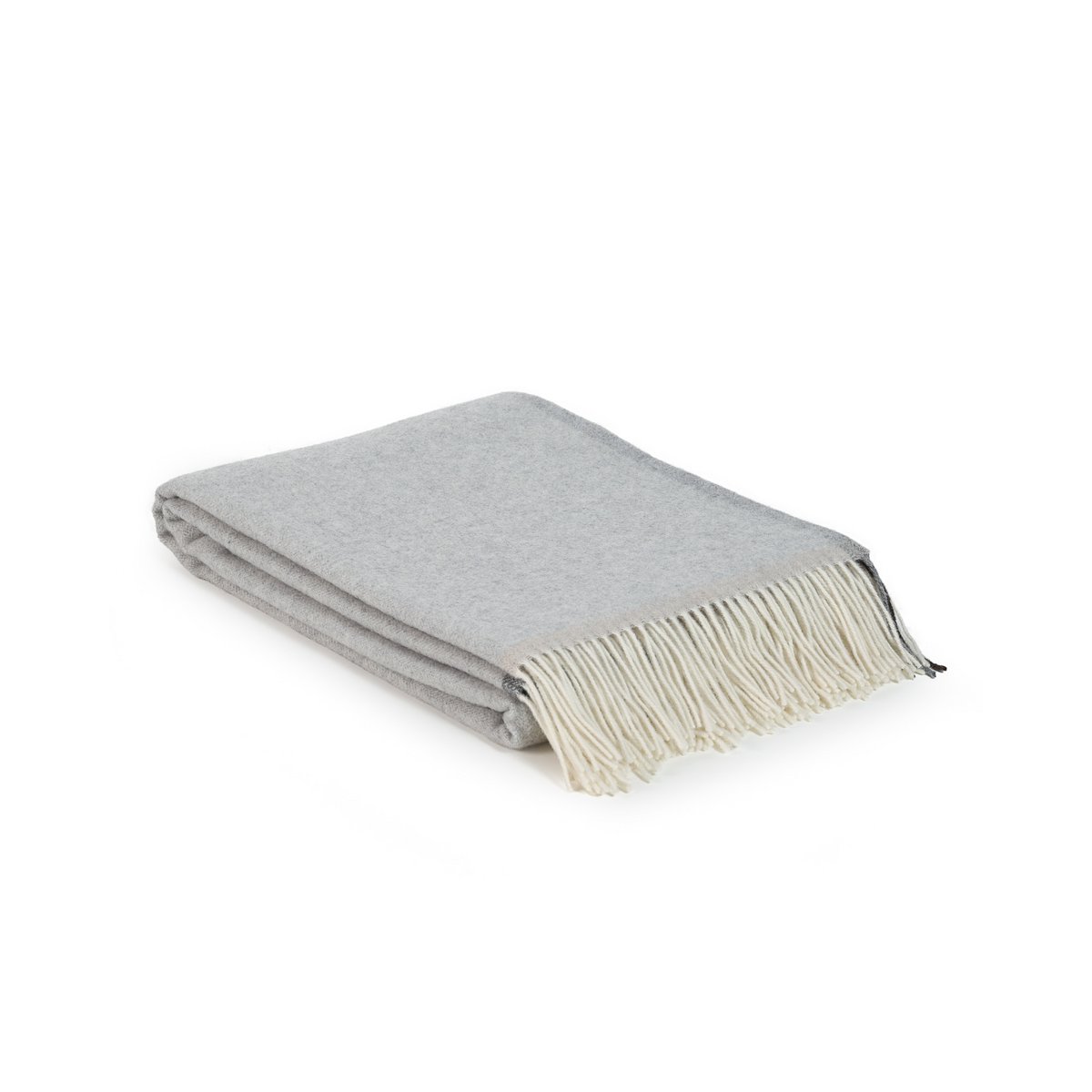 Merino/cashmere Throw Blanket MILANO - light grey