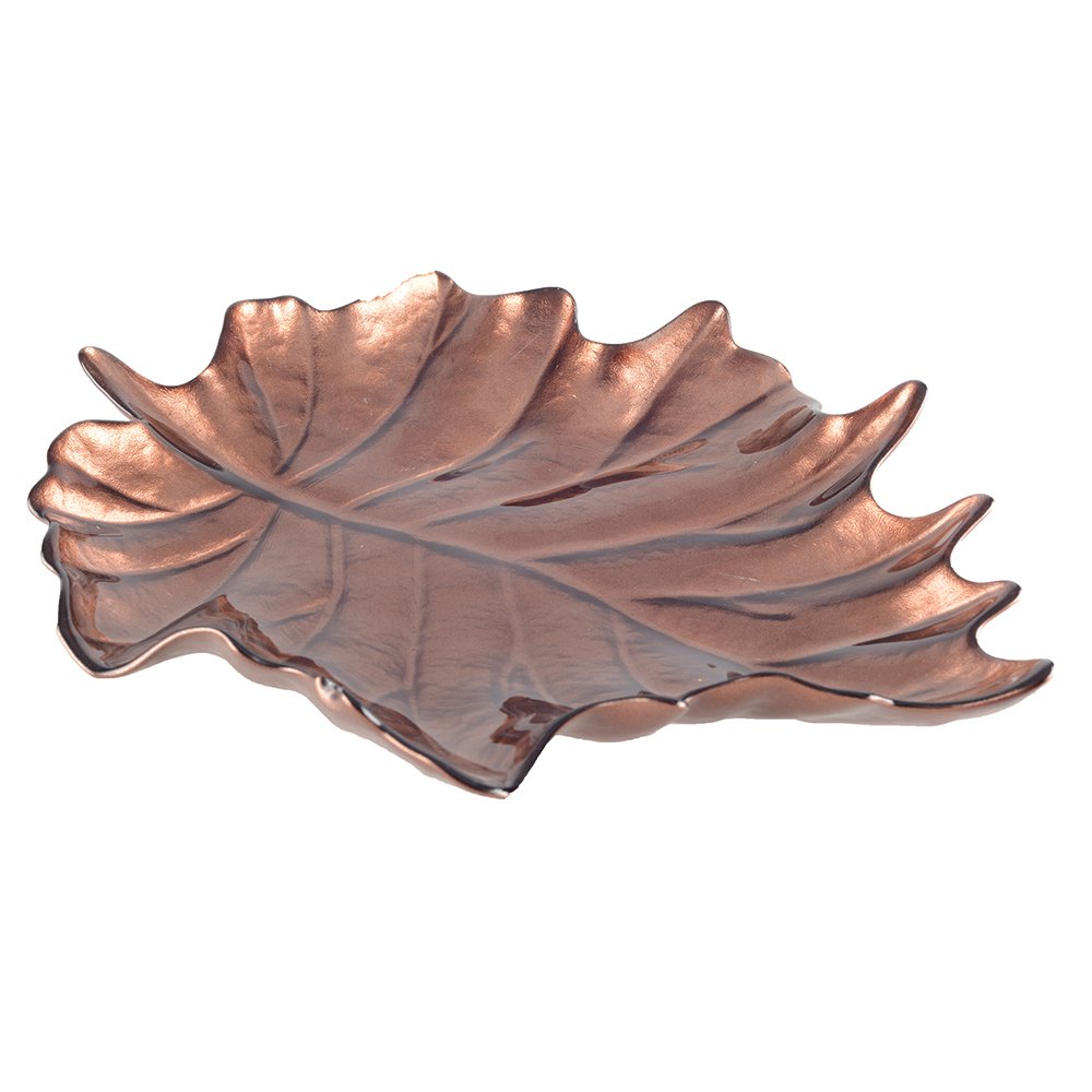 BRUN LÖVMÖNSTRAD KOPP 29,2X36X4CM