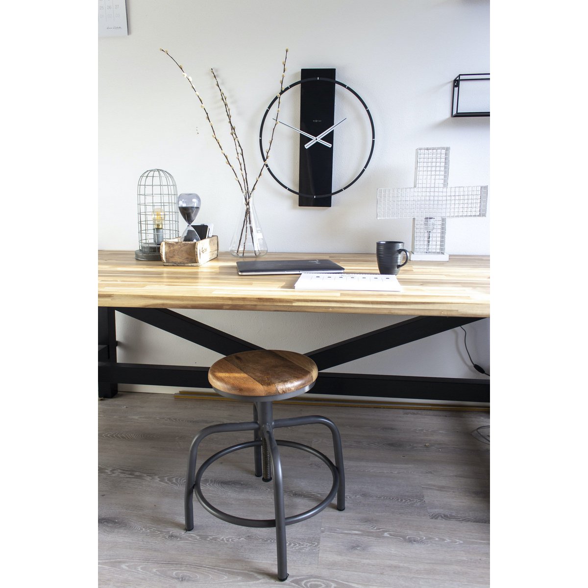 Wall clock - 50.8 x 58.2 x 4.3 cm - Wood/Steel