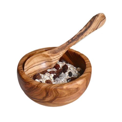 Olive wood cereal bowl Ã˜ 14 cm without spoon