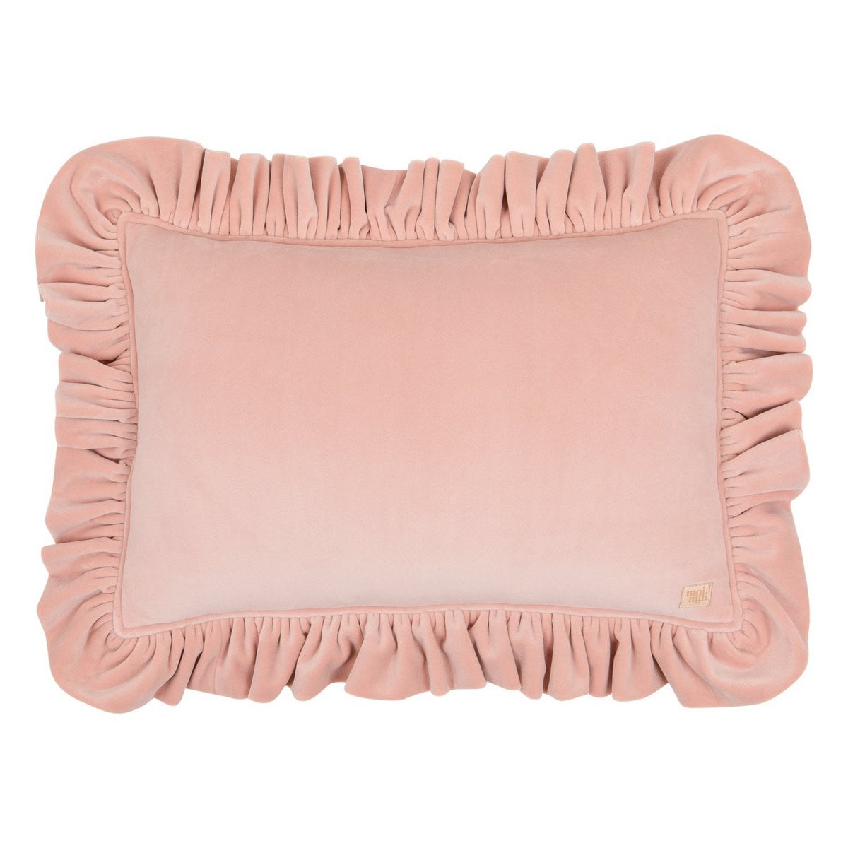 Soft Velvet Pillow with Frill “Apricot”