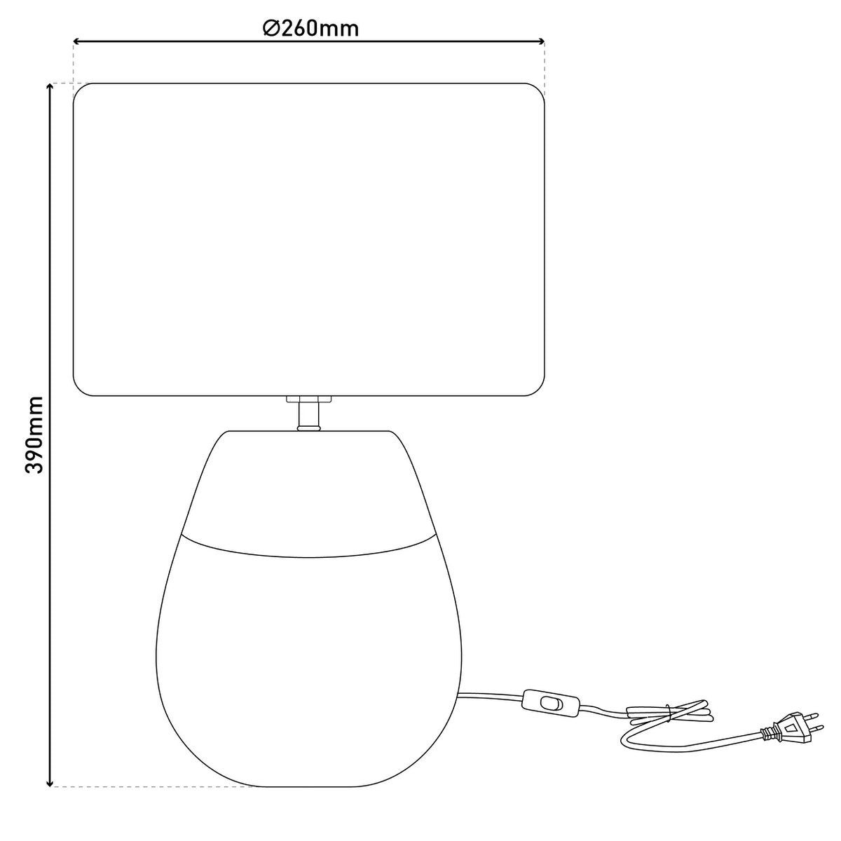 Keramikbordslampa "Bronco", bordslampa, keramik, beige/grå, med E14-sockel, för matsal, vardagsrum, hall eller kontor, 39 cm hög