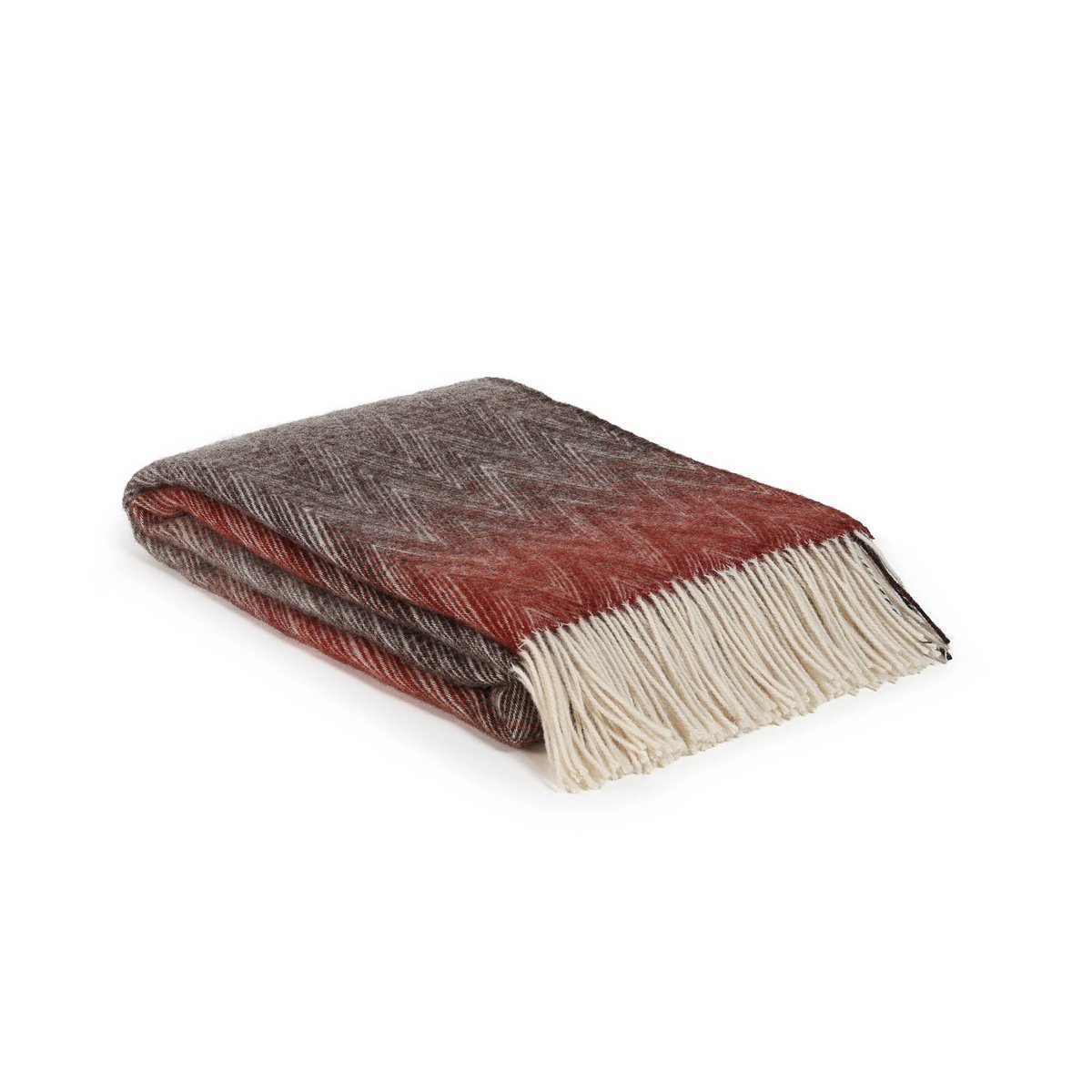 Wool Throw Blanket MANORIA Alba - multicolored red