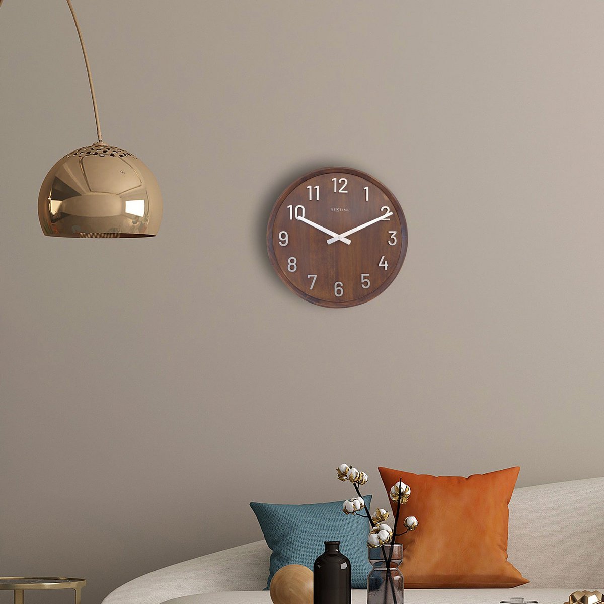 Large Wall clock 50cm - Silent - Wood/Metal - "Precious"
