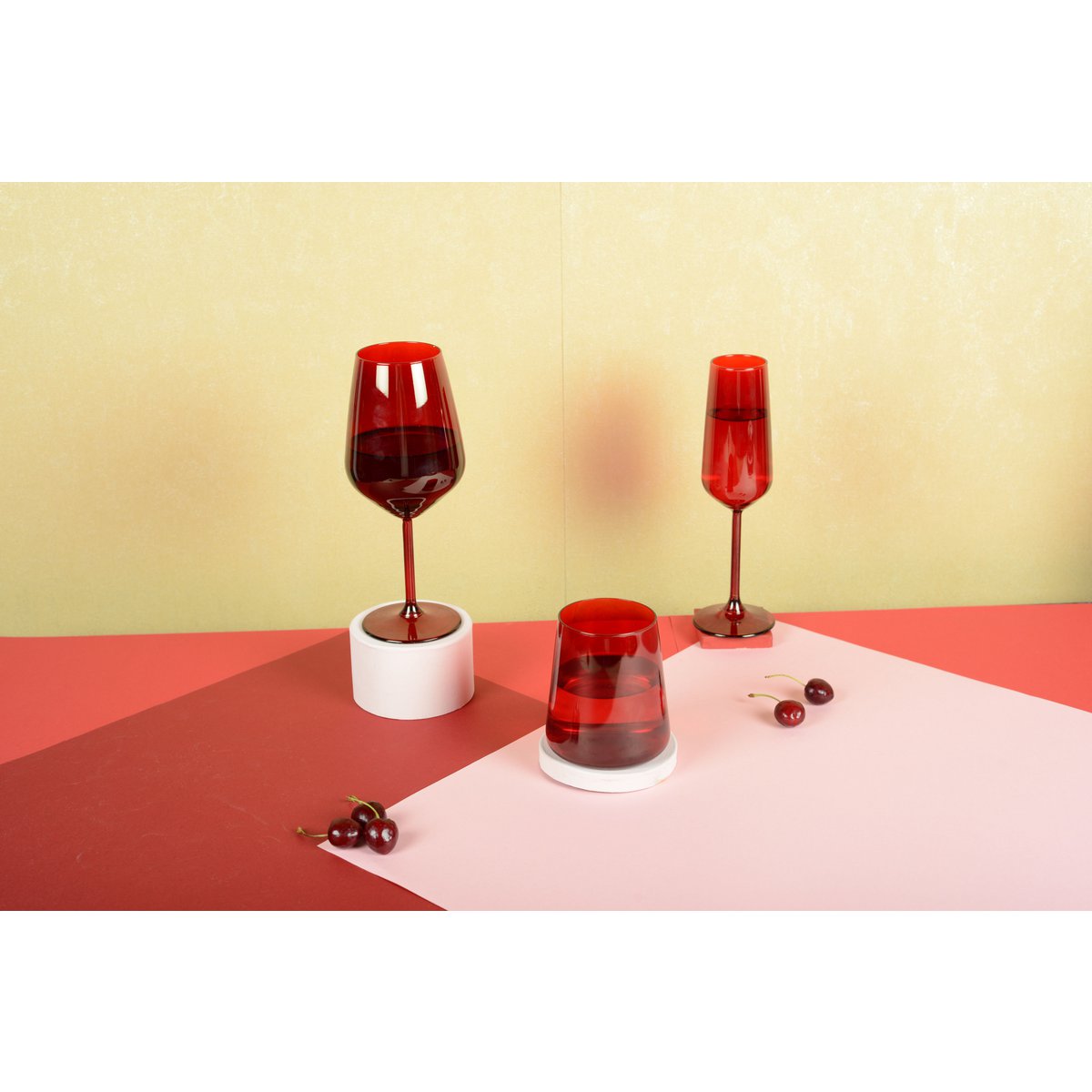 Röda champagneglas – 6-pack