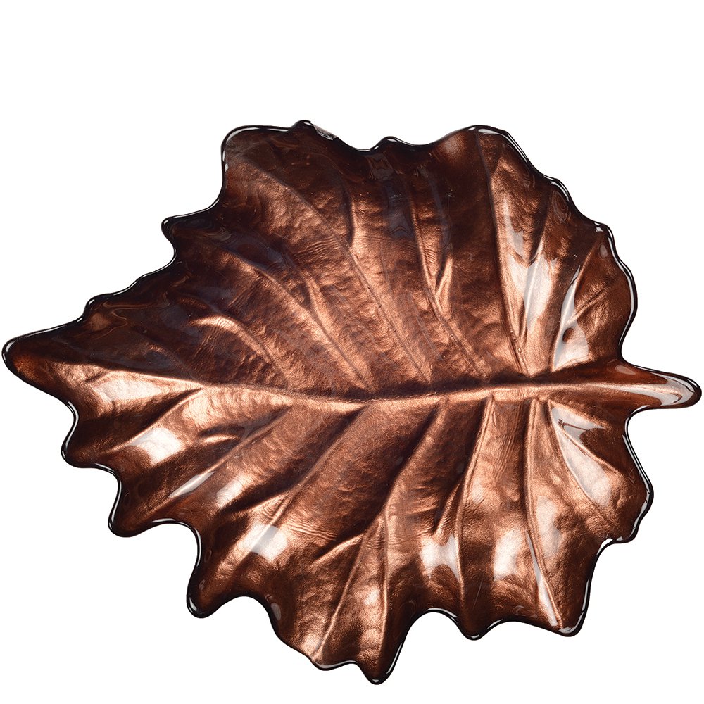 BRUN LÖVMÖNSTRAD KOPP 29,2X36X4CM