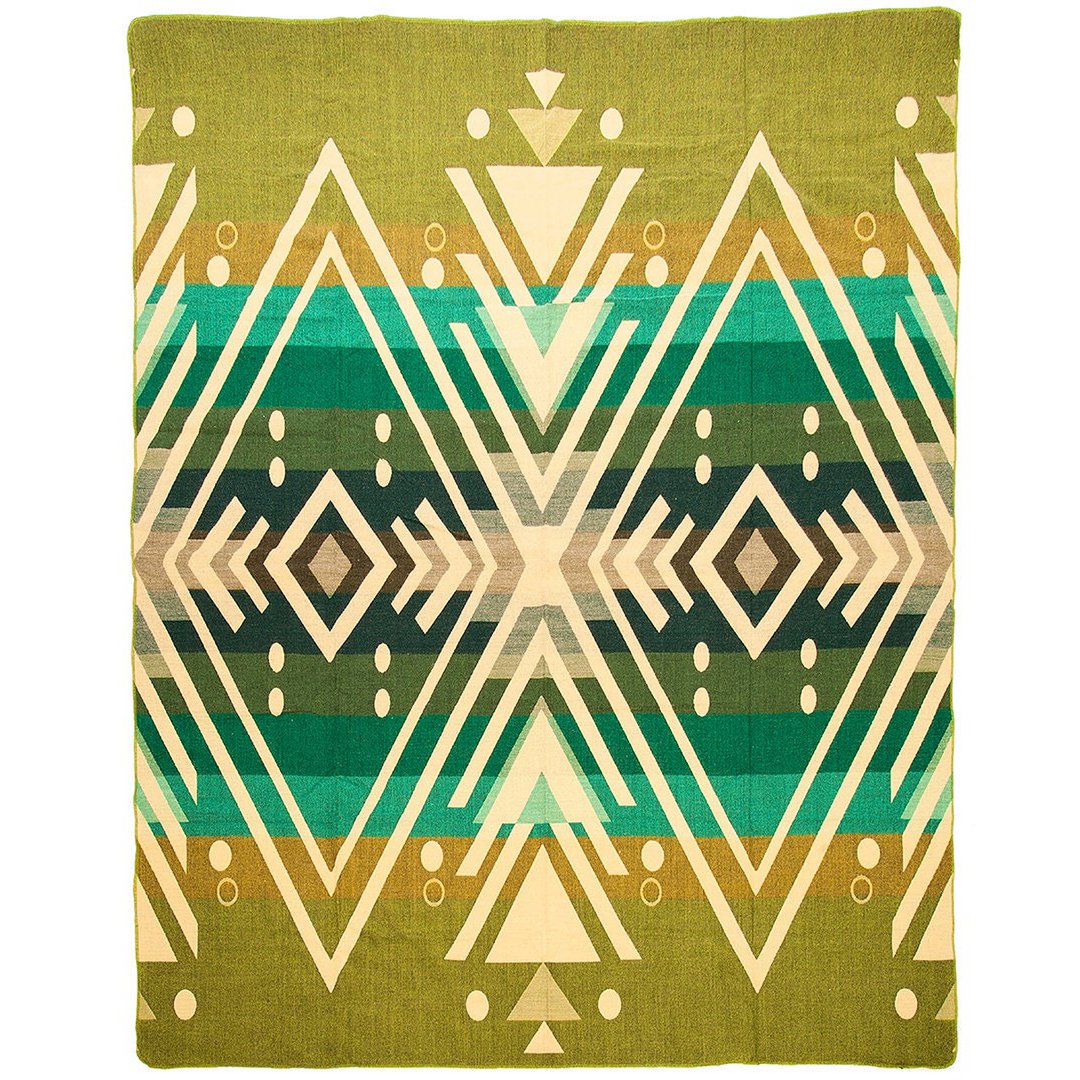 Ecuadorian alpaca blanket | native blanket | Imbabura Green