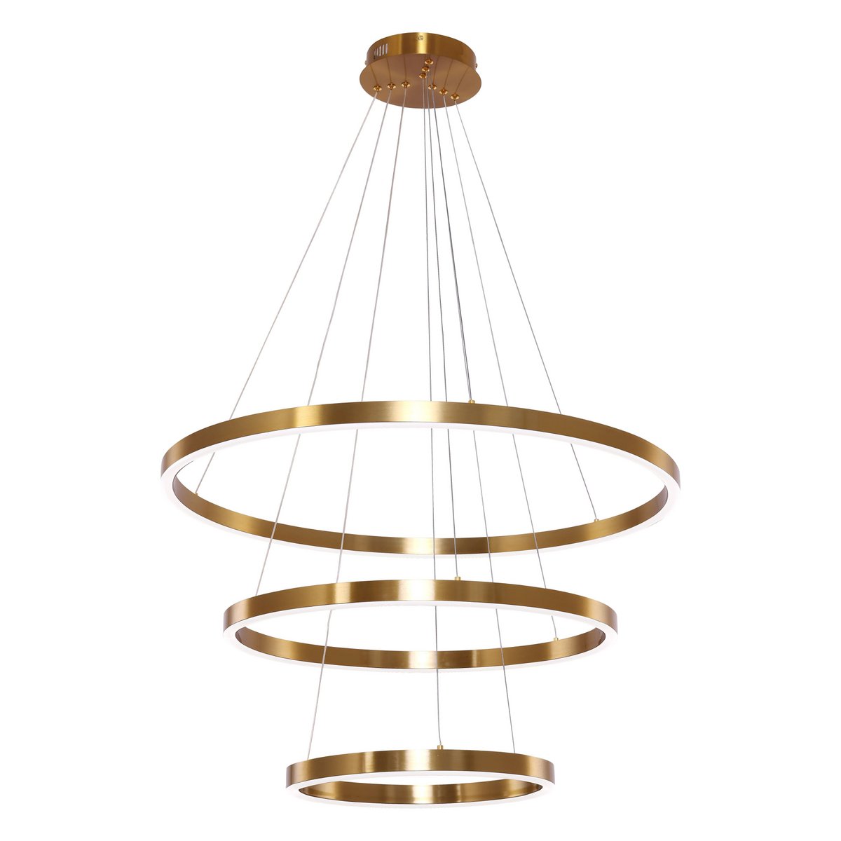 Hanging lamp Neo Copper Gold | 3-ring 40+60+80 cm
