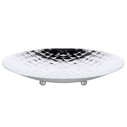 Leonora plate (Ø 25 cm, height 3.2 cm), hammered, stainless steel