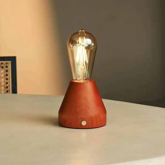 Zavi Chestnut Brown Rechargeable Table Lamp