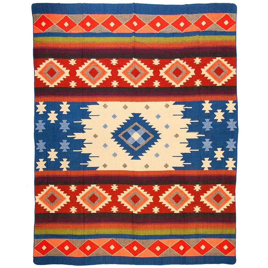 Ecuadorian alpaca blanket | native blanket | Quilotoa Blue