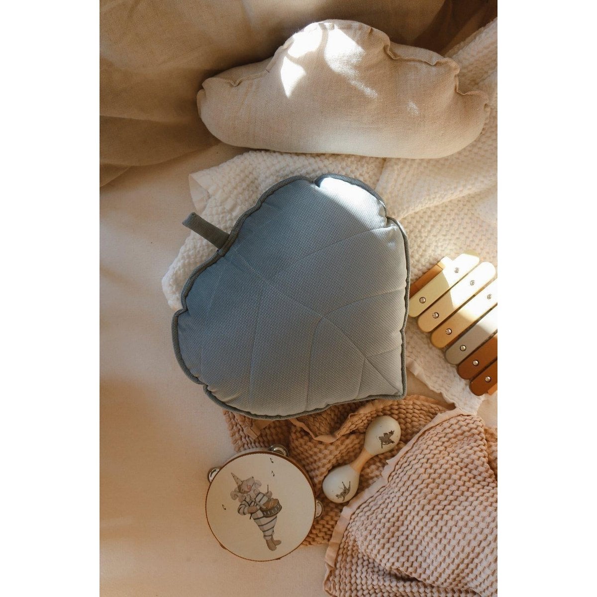 “Grey Mint” Velvet Leaf Pillow