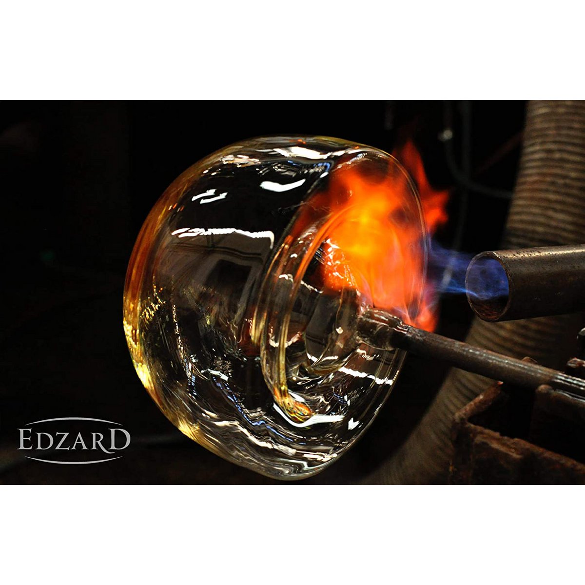EDZARD Vas Charlotte, handblåst kristallglas med platinakant, höjd 24 cm, diameter 19 cm