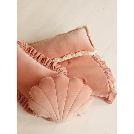 Soft Velvet Pillow with Frill “Apricot”