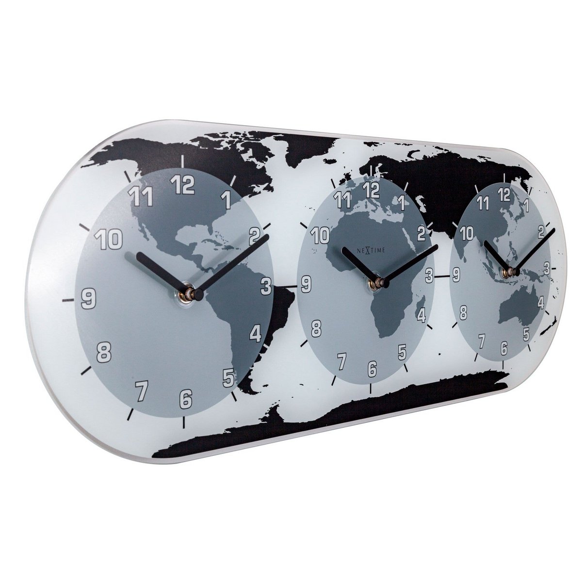 Väggklocka - 50 x 18.6 x 3.6 cm - Glas - Världstidsur - "Mondial"