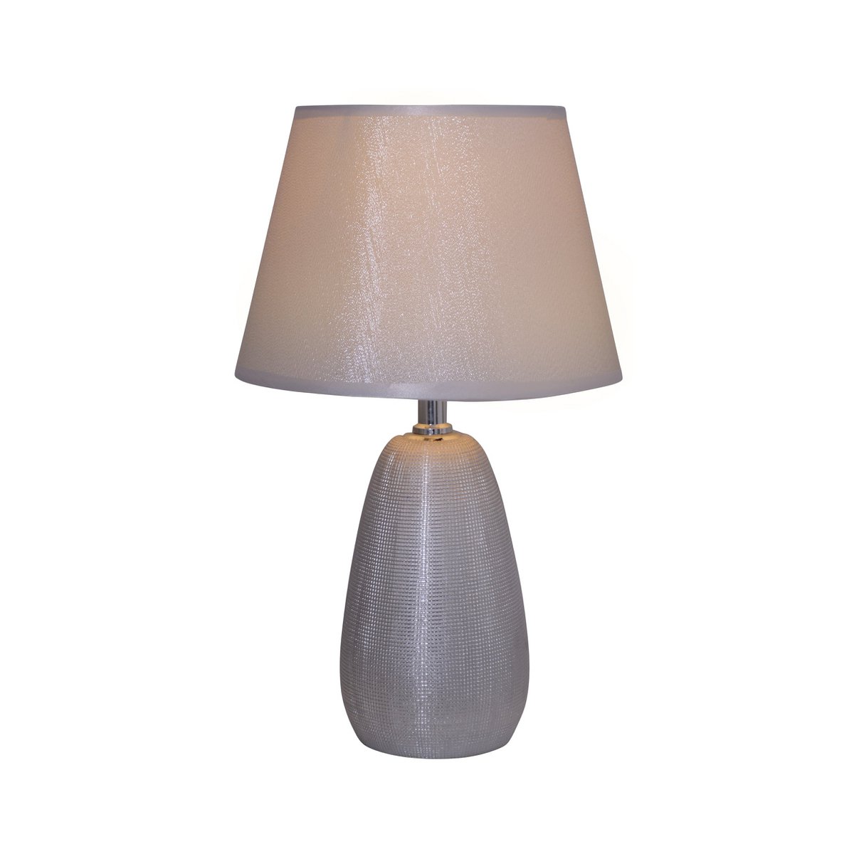 Ceramic table lamp H: 37cm "Simly Ceramics", table lamp made of ceramic, silver, with E14 socket, for dining room, living room, hallway or office, 31 cm high