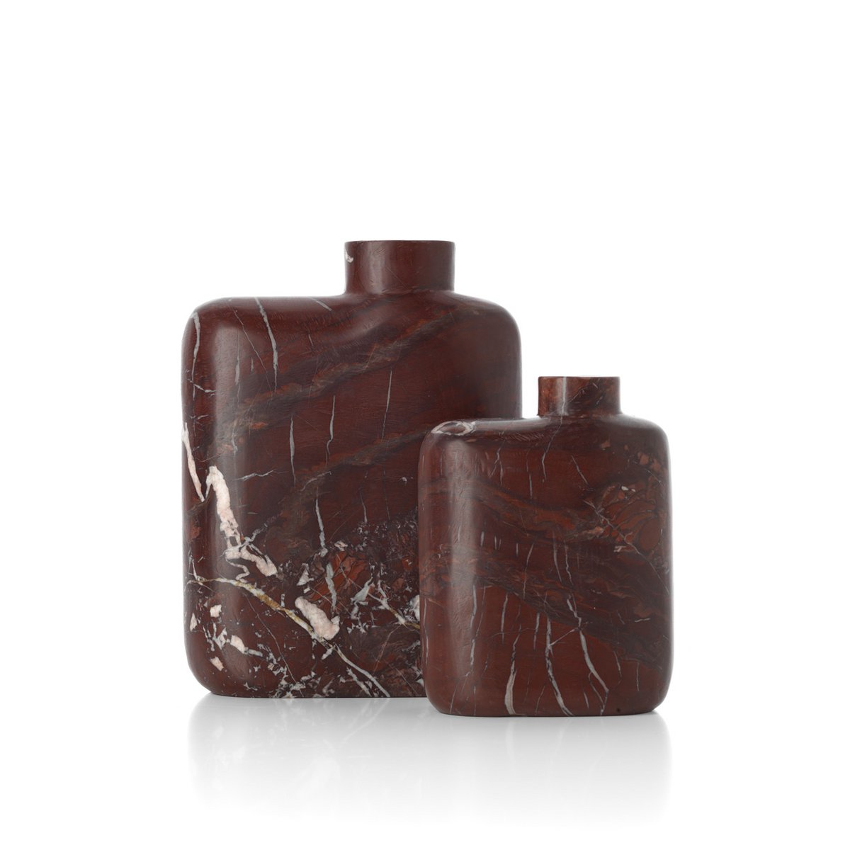 The Rosso Levanto Marble Vase - Wine Red - High