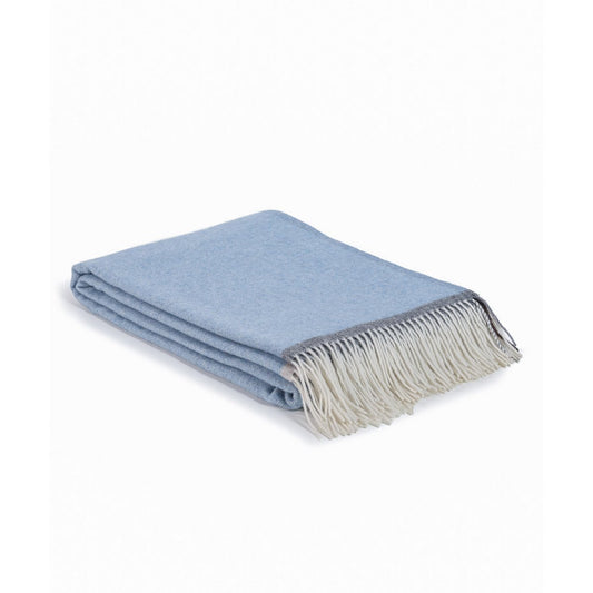 Merino/cashmere Throw Blanket MILANO - blue