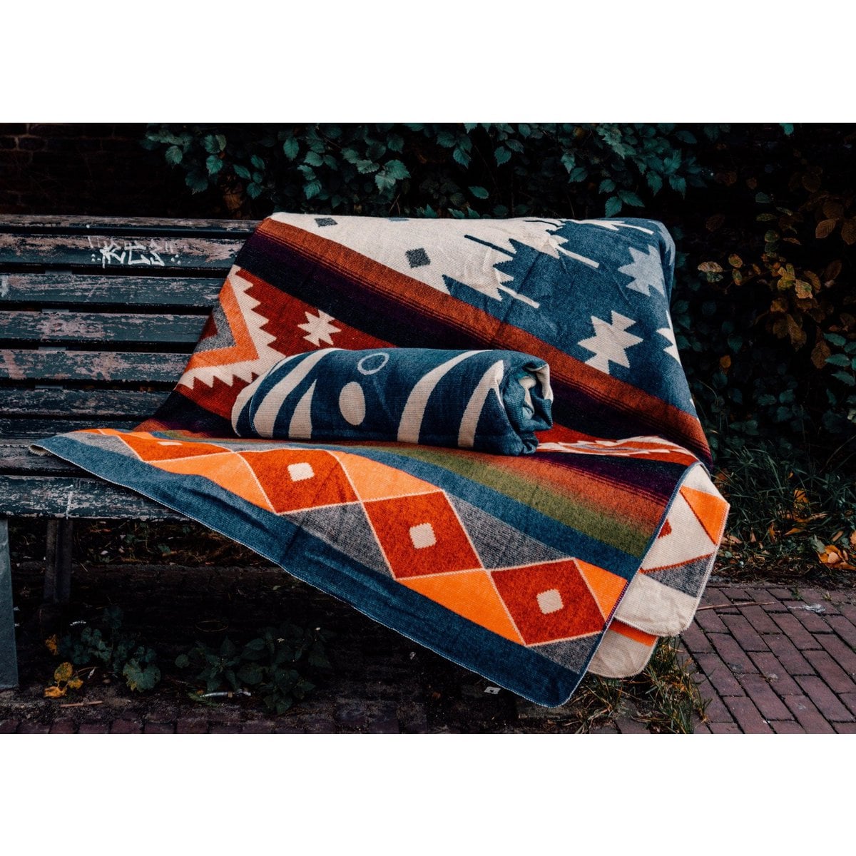 Ecuadorian alpaca blanket | native blanket | Quilotoa Blue