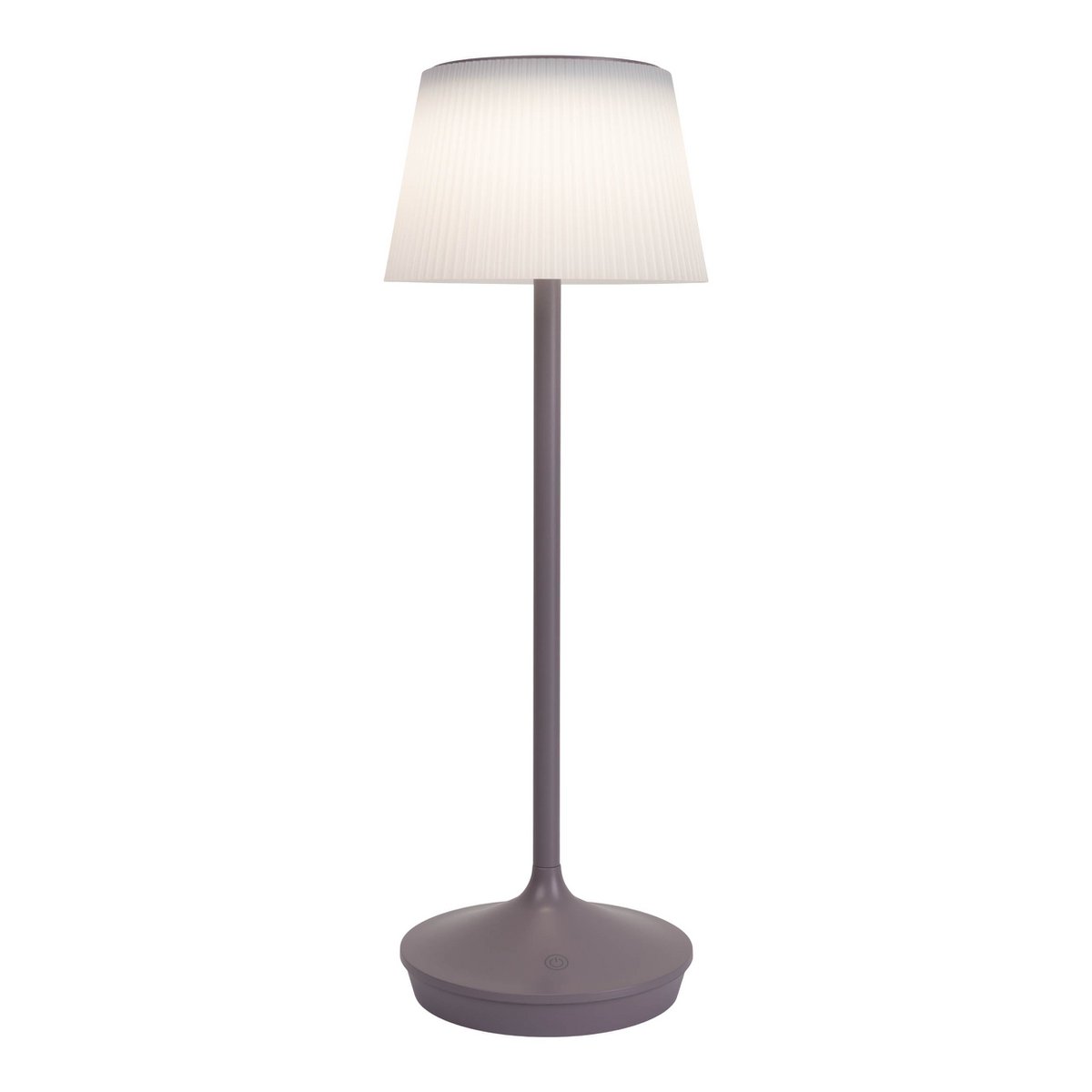 Solar battery lamp "Emmi" 38 cm high, umbrella Ø 13 cm, metal in blackberry and white plastic, for the outdoor area, dimmable CCT.
