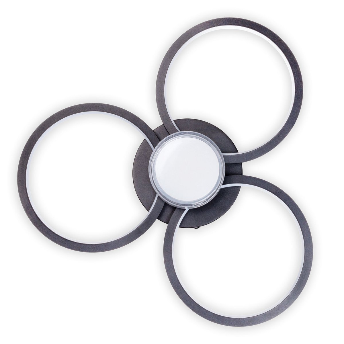 LED ceiling light "Cimo" made of black metal and plastic, Ø approx. 43.6 cm, dimmable by wall switch