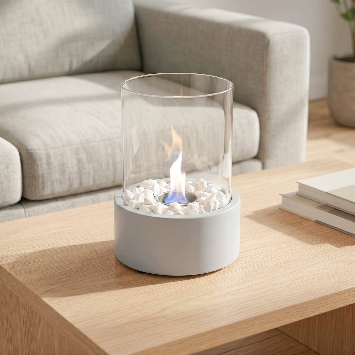 Table Fireplace - Round -Cool Grey - 18x18x26,5cm