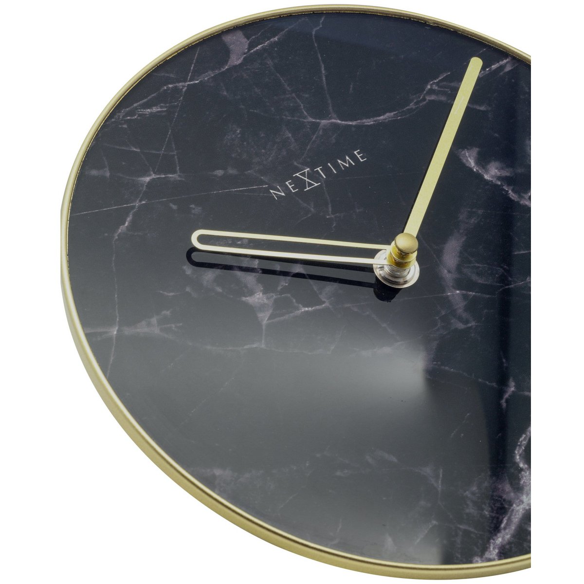 Table / Wall clock - 20 cm - Glass / Metal - 'Marble'