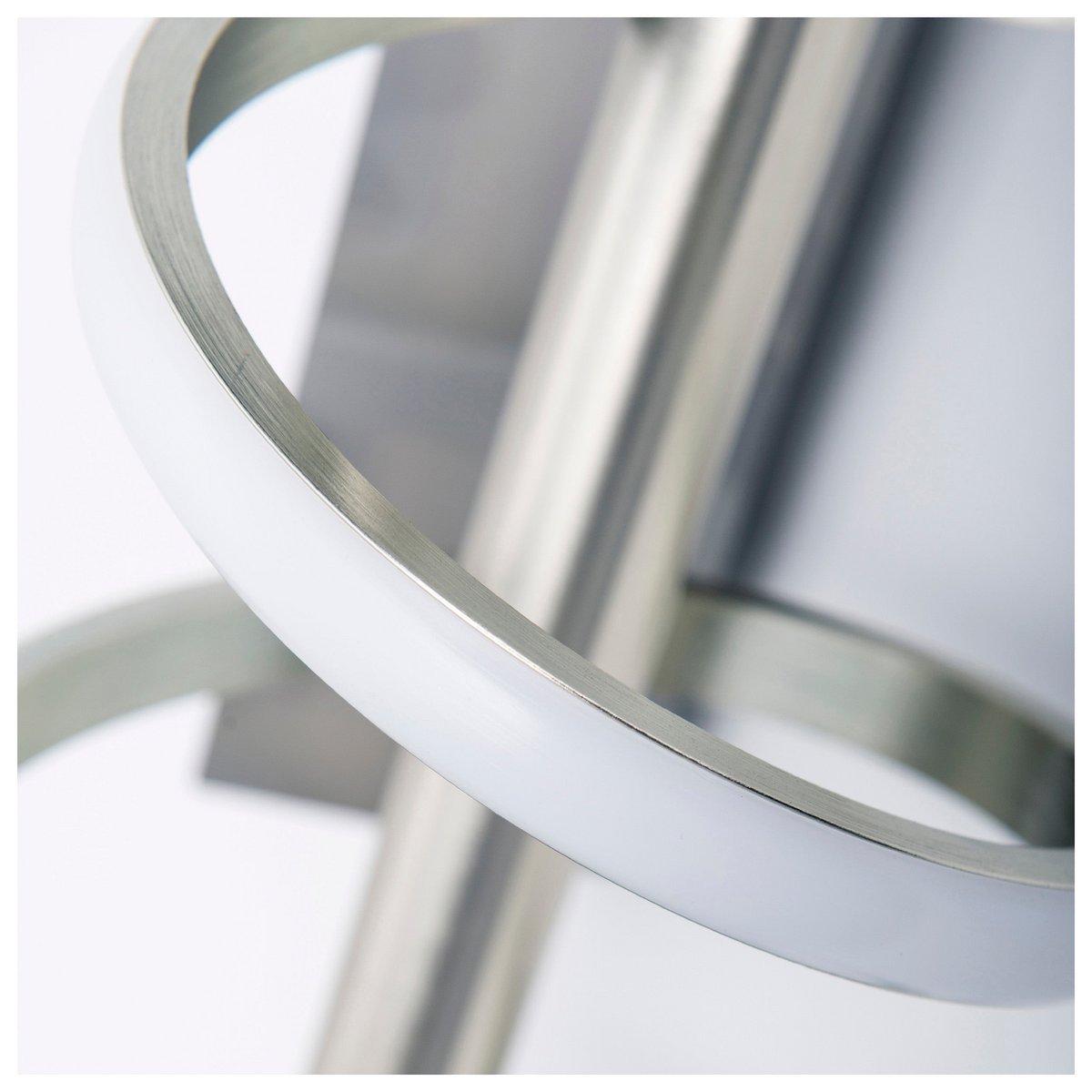 LED ceiling lamp "Belleza", modern metal ceiling lamp and plastic in nickel matt and white, with firmly built -in LEDs, 100cm long. The ideal lighting for living room, dining room or kitchen.