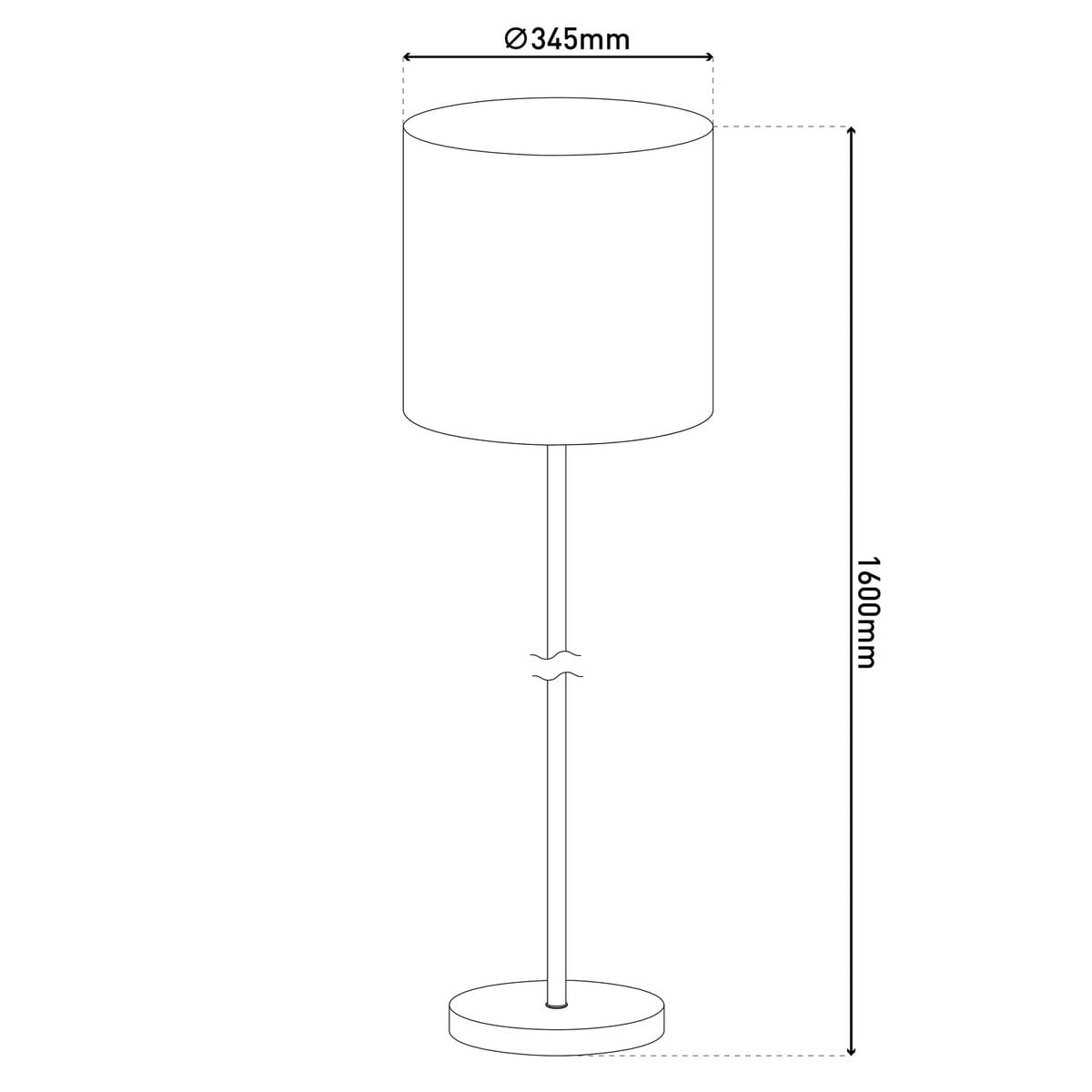 Golvlampa "New York", klassisk golvlampa i metall med textspridare i grått, med E27-sockel, 160 cm hög, perfekt för vardagsrum, matsal, hall och kontor