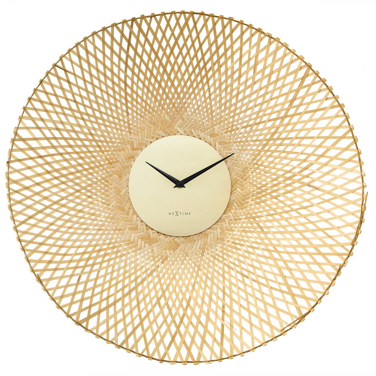 Väggklocka 60cm-Tyst-Brun/Svart-Bambu-NeXtime 'Vortex'