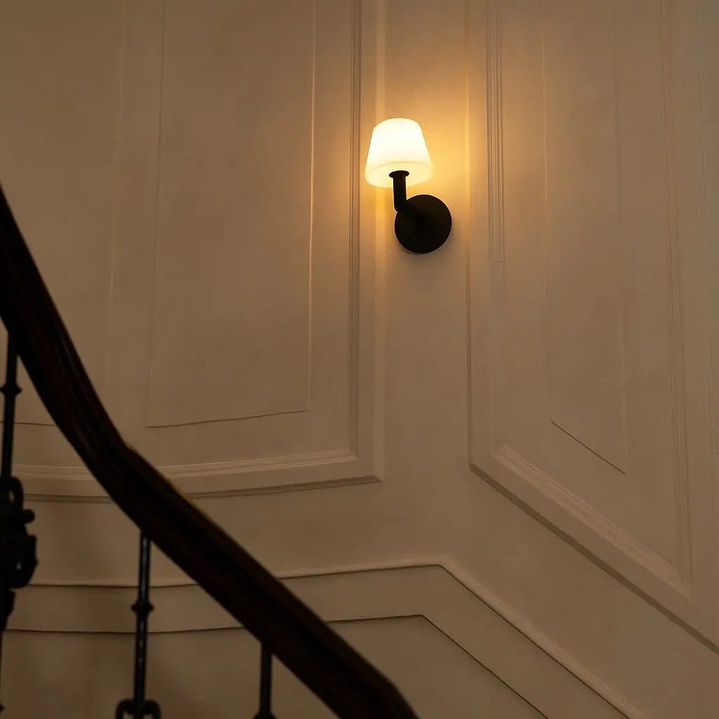 Ted Black Wooden Rechargeable Wall Lamp