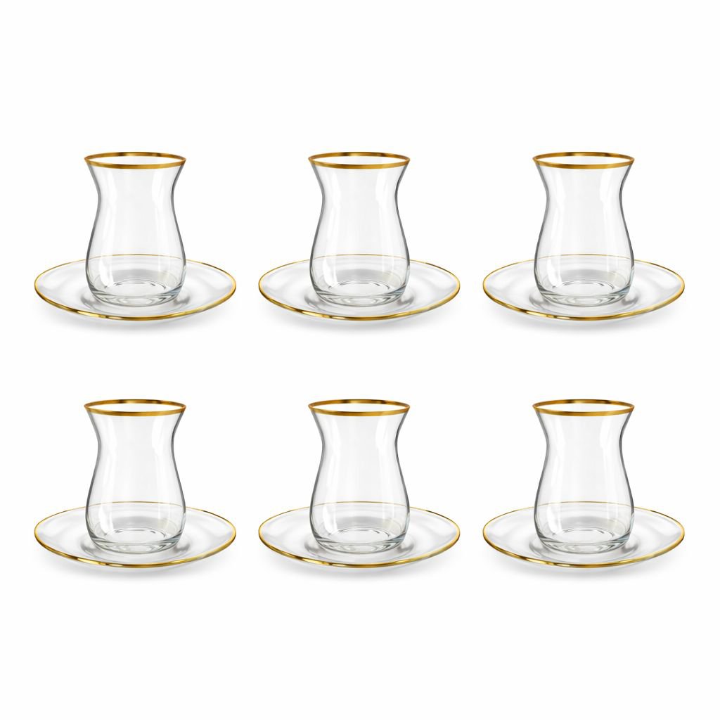 Golden fillet tea cups - Lot of 6