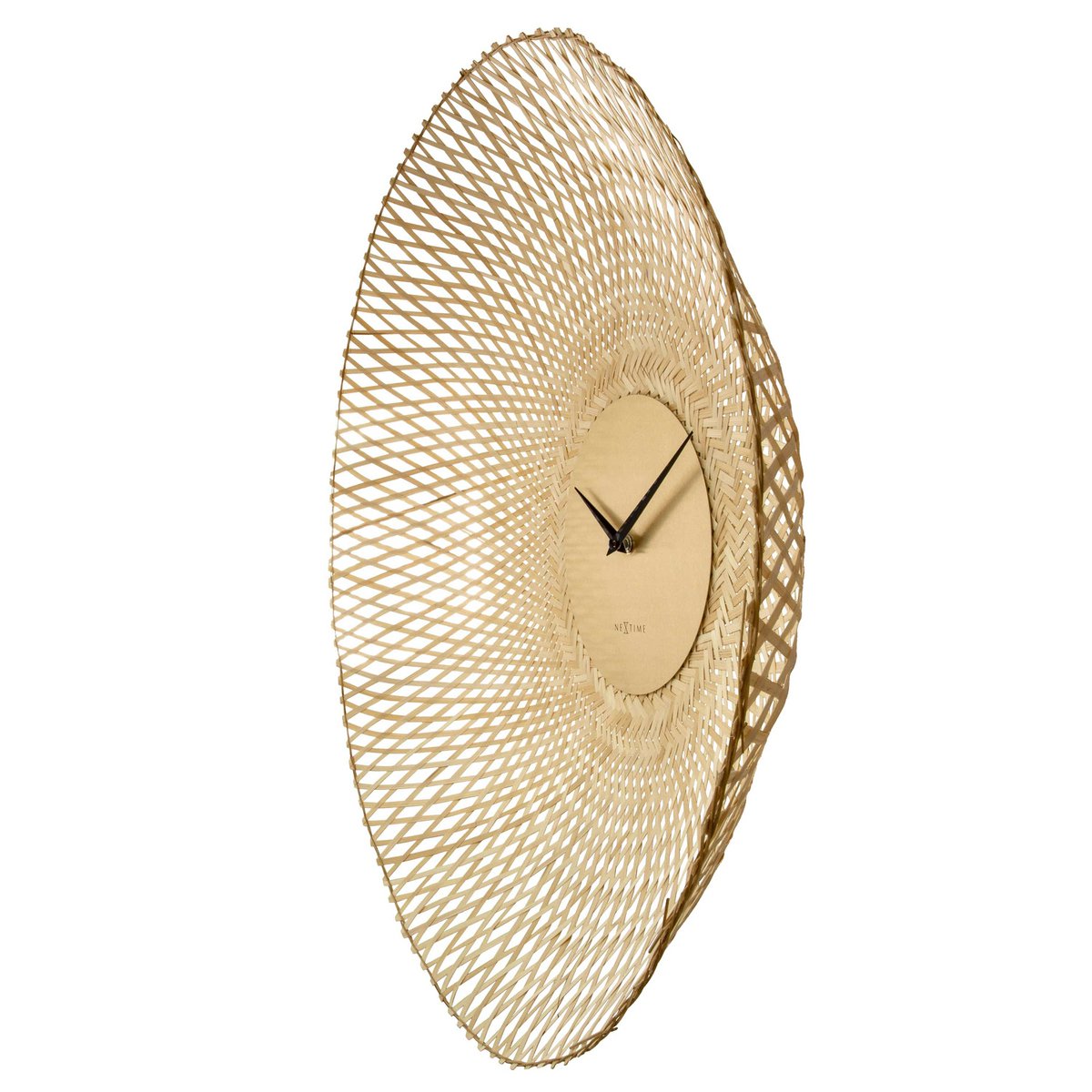 Väggklocka 60cm-Tyst-Brun/Svart-Bambu-NeXtime 'Vortex'