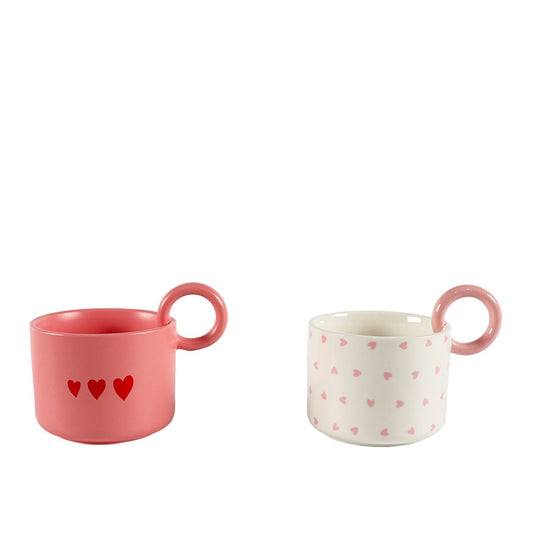 Hjärtmuggar 23x9,5x3cm - set om 2