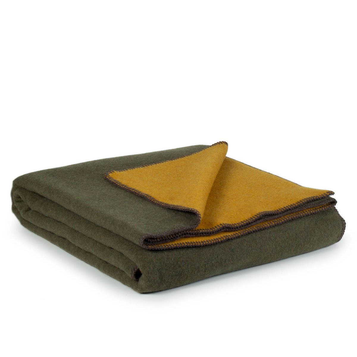 Merino wool bed blanket KHAKI MEADOW