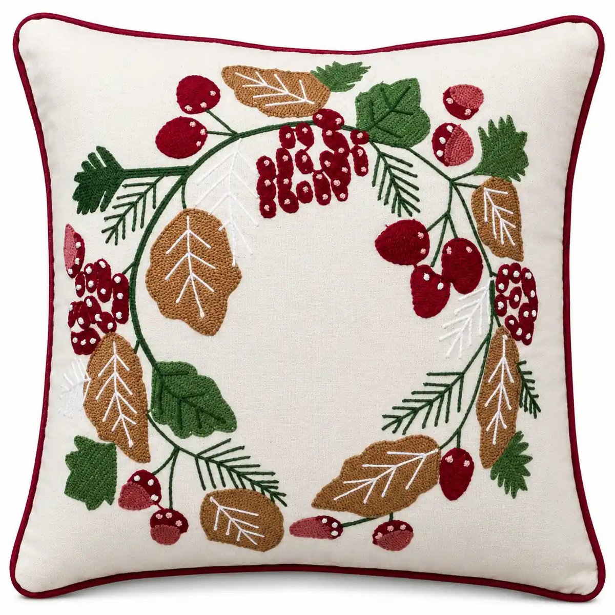 Multicolour Autumn Wreath – Cushion Cover / Kussenhoes – Christmas 45×45 cm – Urbane Hide