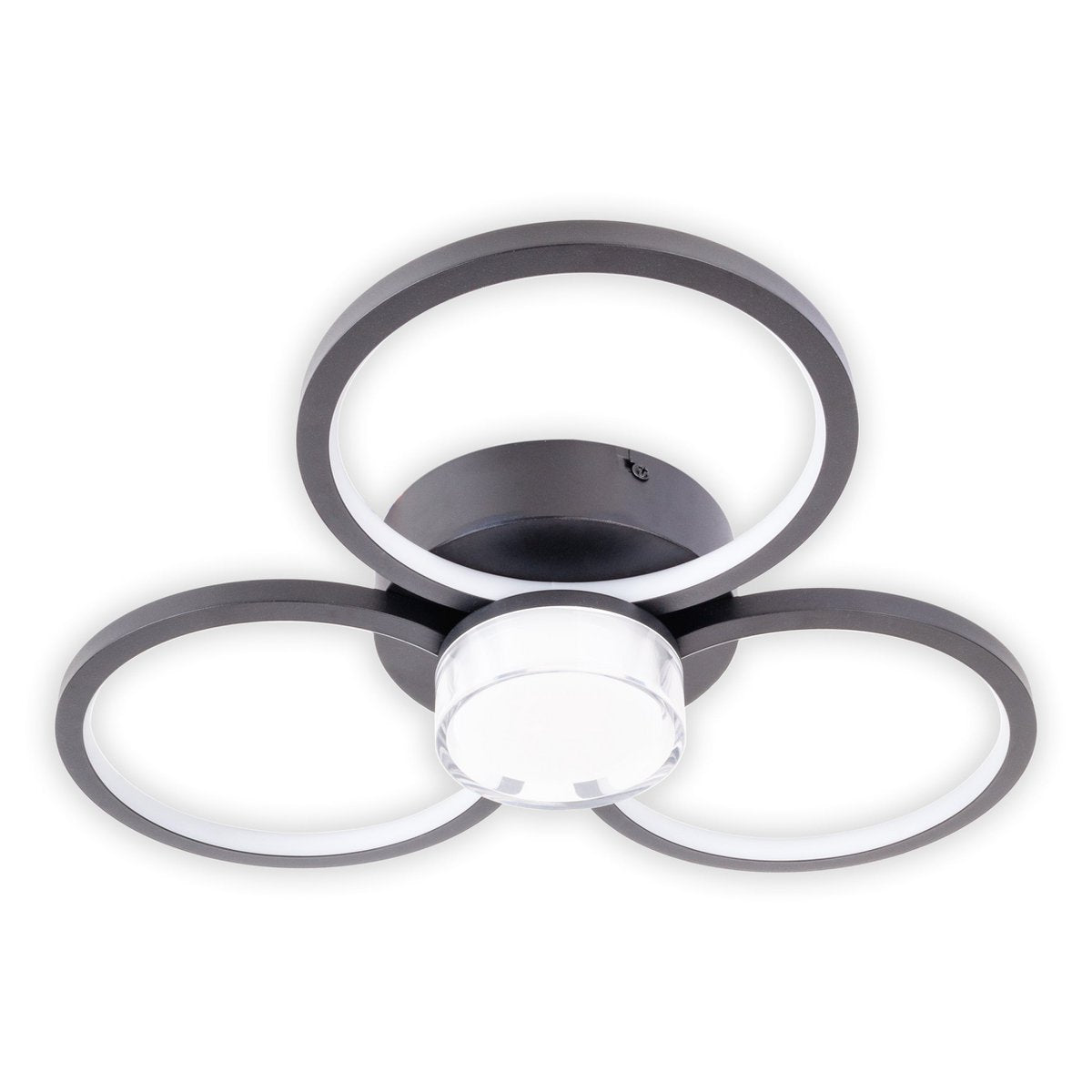 LED ceiling light "Cimo" made of black metal and plastic, Ø approx. 43.6 cm, dimmable by wall switch