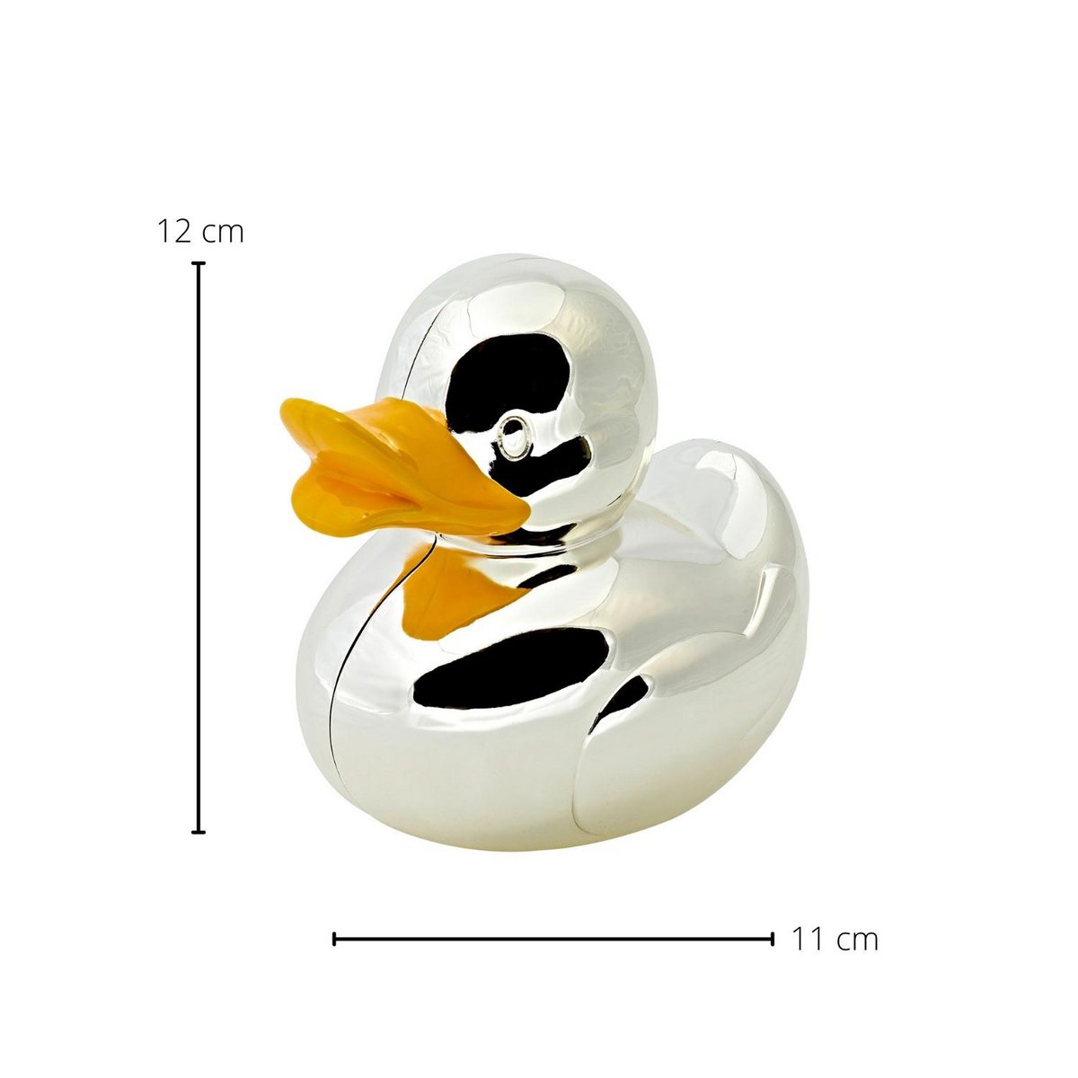 EDZARD money box piggy bank duck, noble silver-plated, tarnish-resistant, height 11 cm