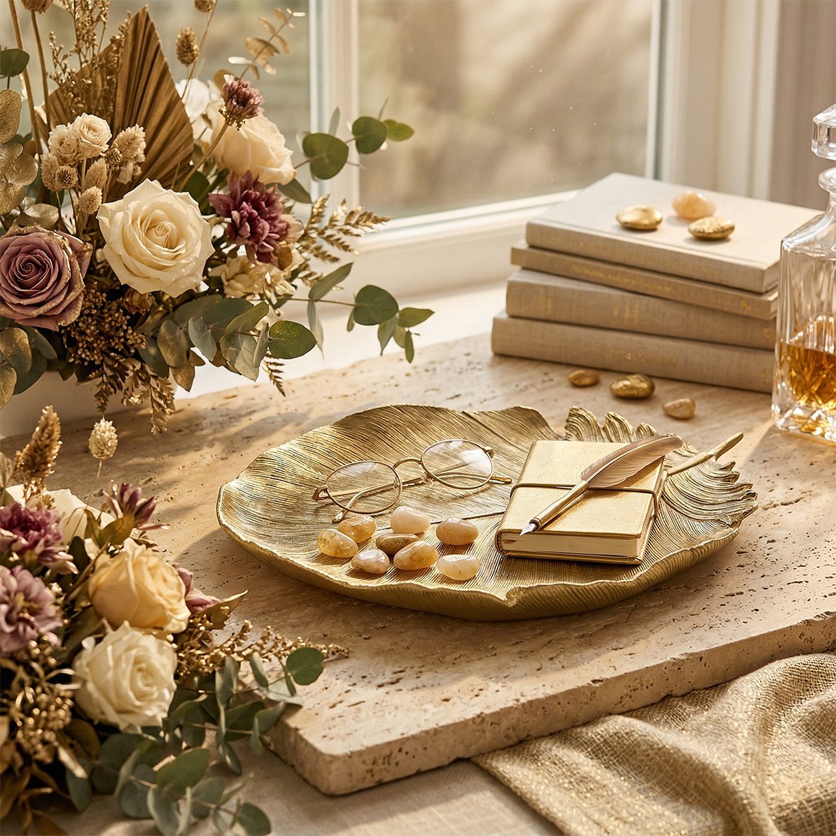 Decorative Cup golden sheet 38x29.5x4cm