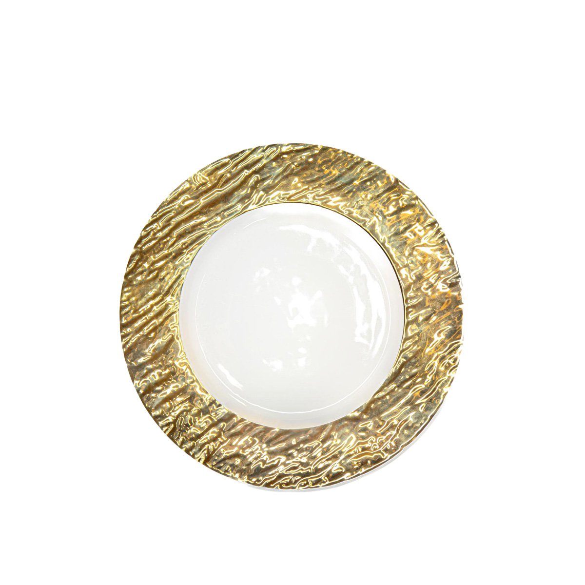 White and golden flat plate 27cm