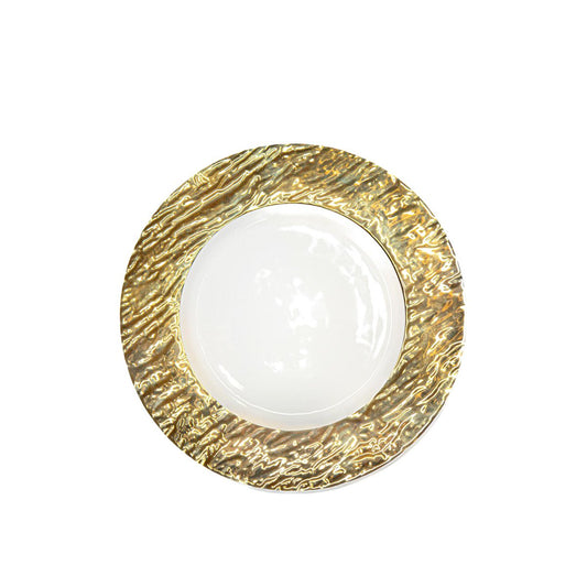 White and golden flat plate 27cm