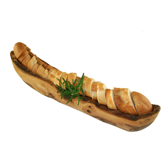 Bread bowl rustic made of olive wood 40 - 45 cm