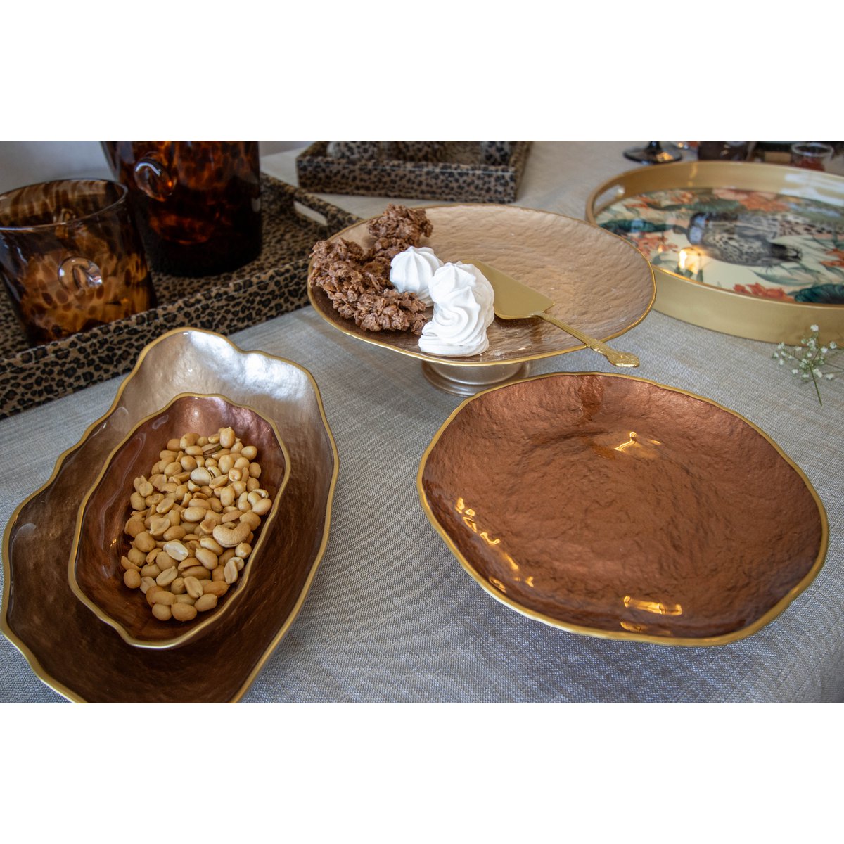 Platplate on chestnut cakes gilded 21cm
