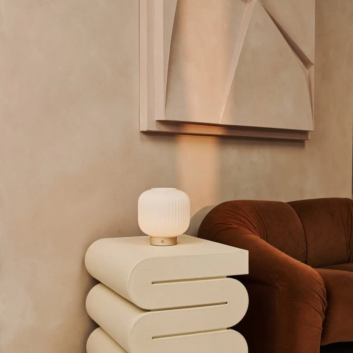 Lyla Light Brown Unique Rechargeable Lamp