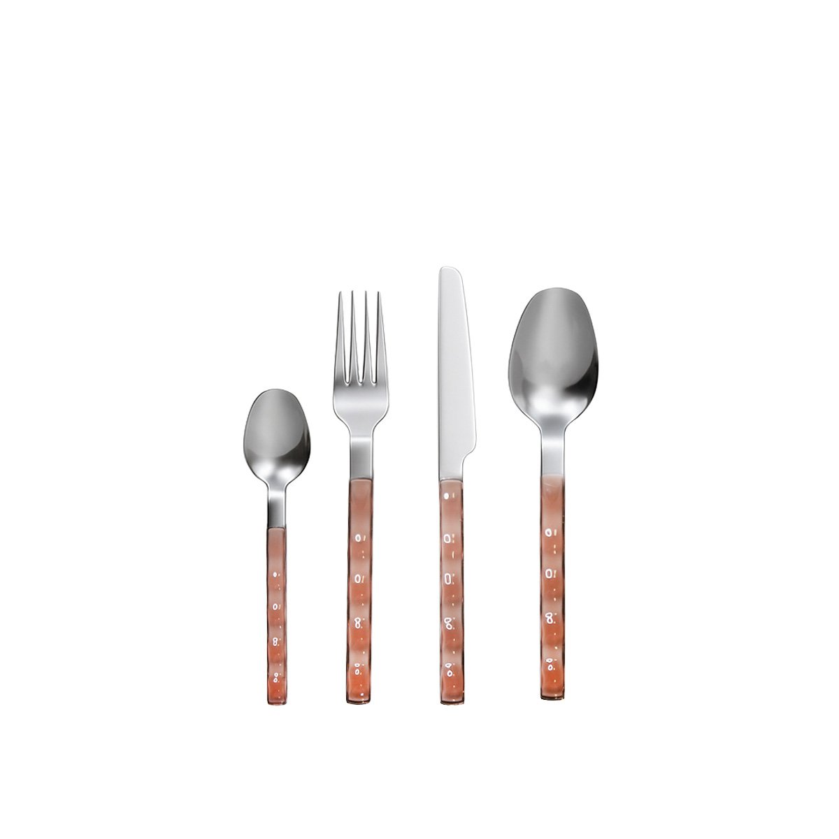 Housewife 24 pieces in silver with pink handle