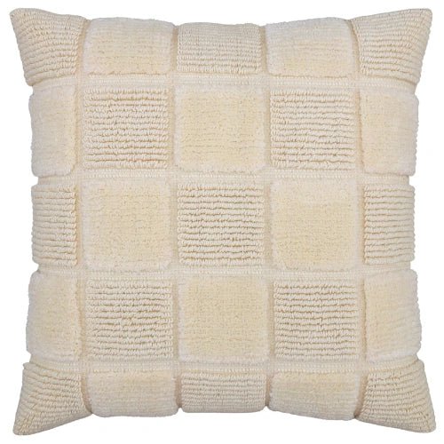 Cushion Cover – Beige Block Pattern – 45 × 45 cm | Urbane Hide