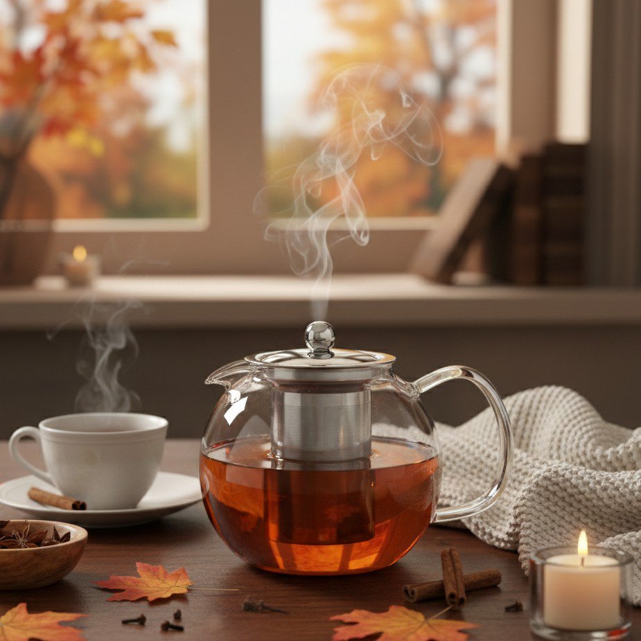 BALL TEAPOT 1L STAINLESS STEEL FILTER AND LID